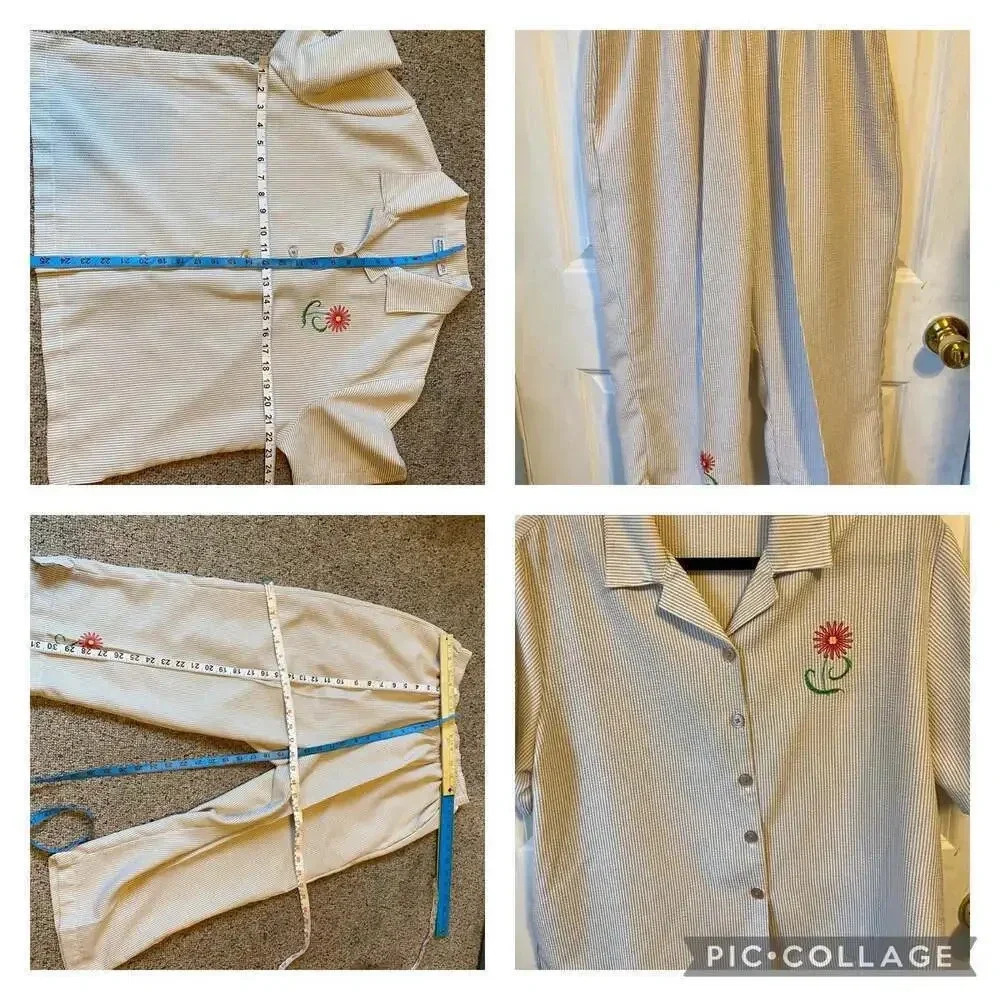 Vintage Adrian Delafield For Haband Matching Blouse and Casual Pants Wo Sz LP